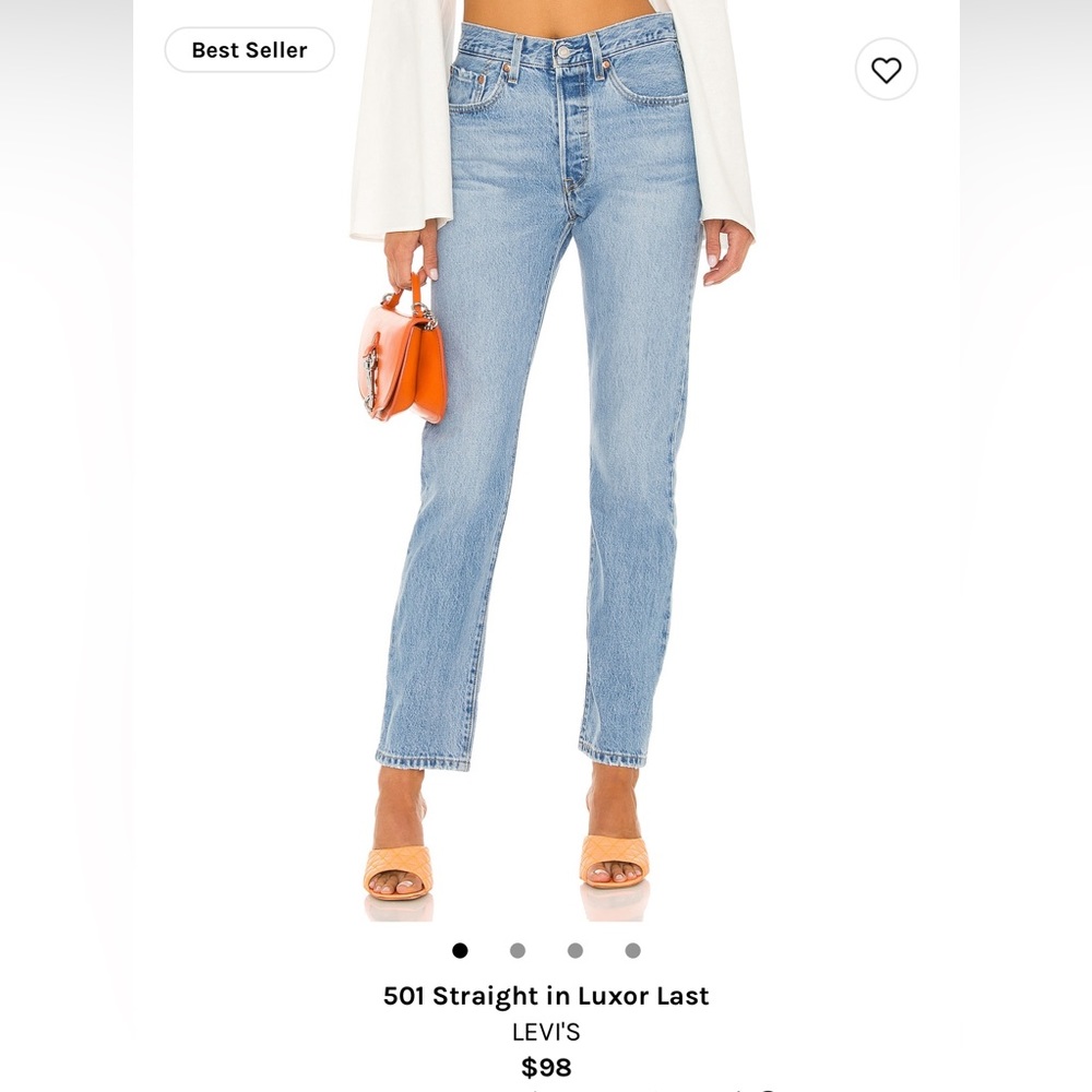501 Levi’s Straight color Luxor Last size 28 retail $98 from revolve :)